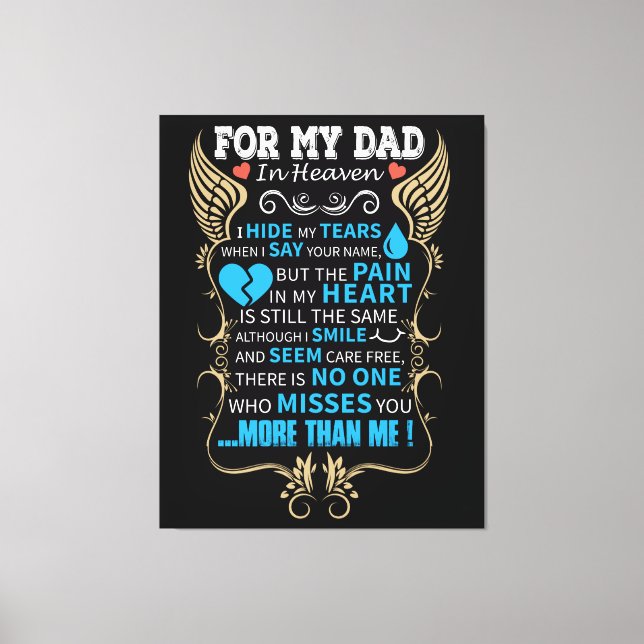 Till min pappa i himlen canvastryck (Framsida)