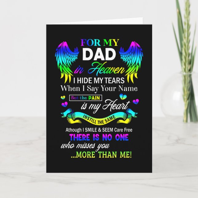 Till min pappa i himlen döljer jag mina tårar fade kort (Framsida)