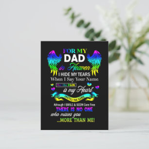 Till min pappa i himlen gömmer jag mina tårar fade vykort