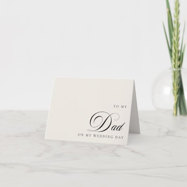 Till min pappa på min bröllopsdag gratulationskort tack kort (Framsida)