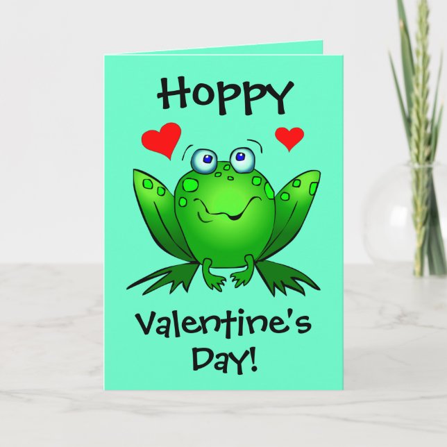 Till min Princess Hoppy Valentines Gullig Groda Helgkort (Framsida)