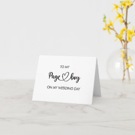 Till min sidpojke på min bröllopsdag vikta kort
