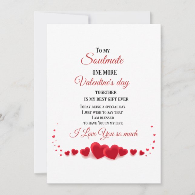 Till min själsfrände, ännu en Alla hjärtans dag ti Julkort (Framsida)