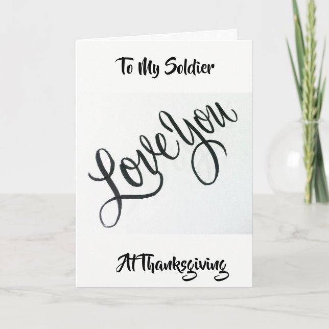 TILL MIN SOLDIER I THANKSGIVING MED KÄRLEK HELGKORT (Framsida)