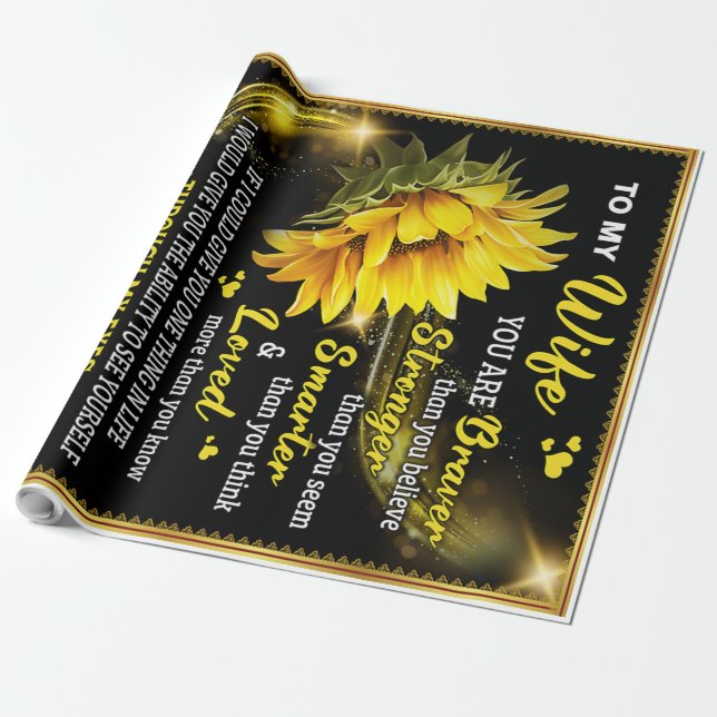 Till min solrosfrun, födelsedagspresent, par Kärle Presentpapper (Utrullad)
