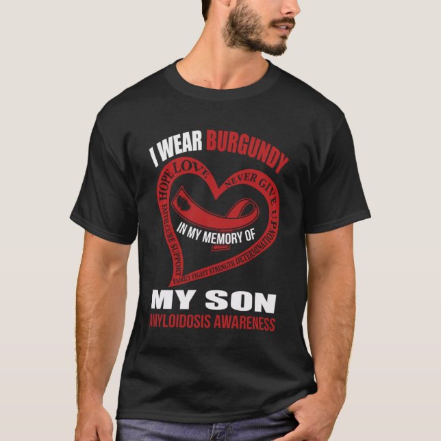 Till min son AMYLOIDOSIS AWARENESS T Shirt (Framsida)