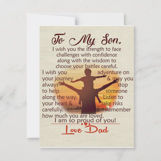 Till min son | Brev med stor vikt | Inbjudningar (Framsida)