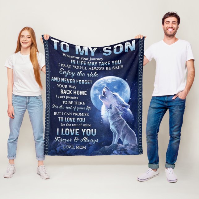 Till min son fleecefilt (På plats)