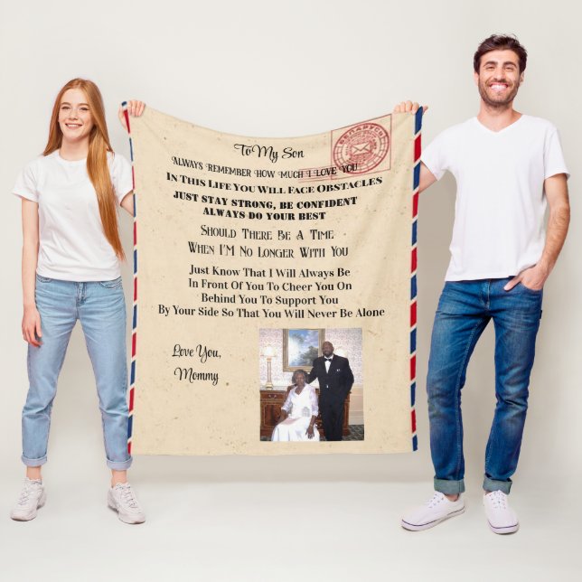 Till min son fleecefilt (På plats)