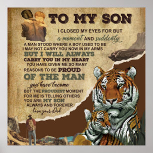 Till min son-gåva,Tiger Älskare,Brev till son från Poster