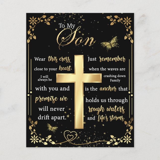 Till min son Gift, Butterfly Älskare, Blommigt Son Flygblad (Framsidan)