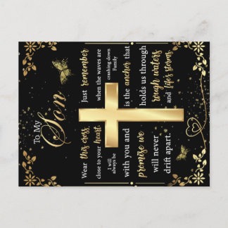 Till min son Gift, Butterfly Älskare, Blommigt Son Meddelande Vykort