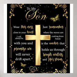 Till min son Gift, Butterfly Älskare, Blommigt Son Poster