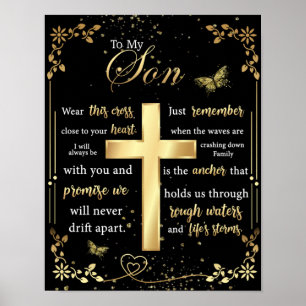 Till min son Gift, Butterfly Älskare, Blommigt Son Poster