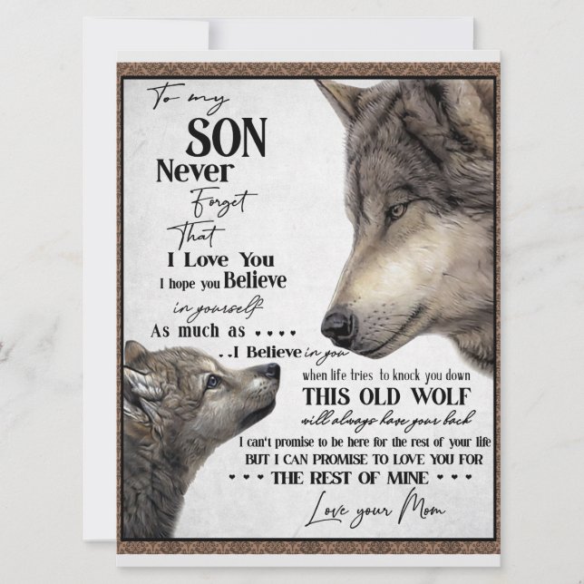 Till min son Gift, Mamma och son, Kärlek Brev till (Framsida)