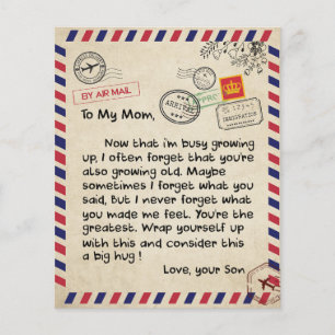 Till min son Gift, Mamma och son, Kärlek Brev till Flygblad