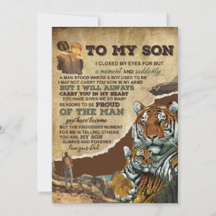 Till min son Gift,Tiger Älskare,Brev till son från Julkort