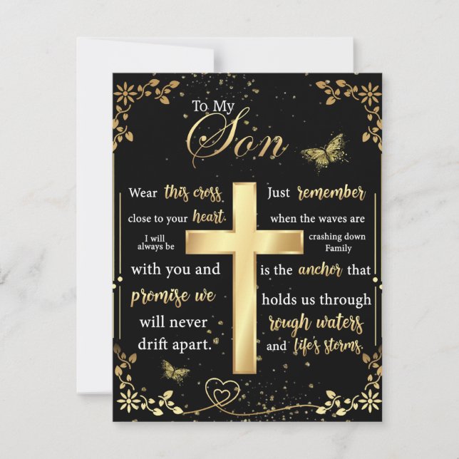 Till min son present, Fjärilsälskare, Blommig sonb Inbjudningar (Framsida)