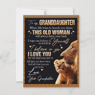 Till min sondotter present från mormor, Lejonälska Inbjudningar