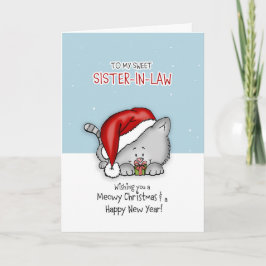 Till min söta syster - Cat Christmascard Helgkort