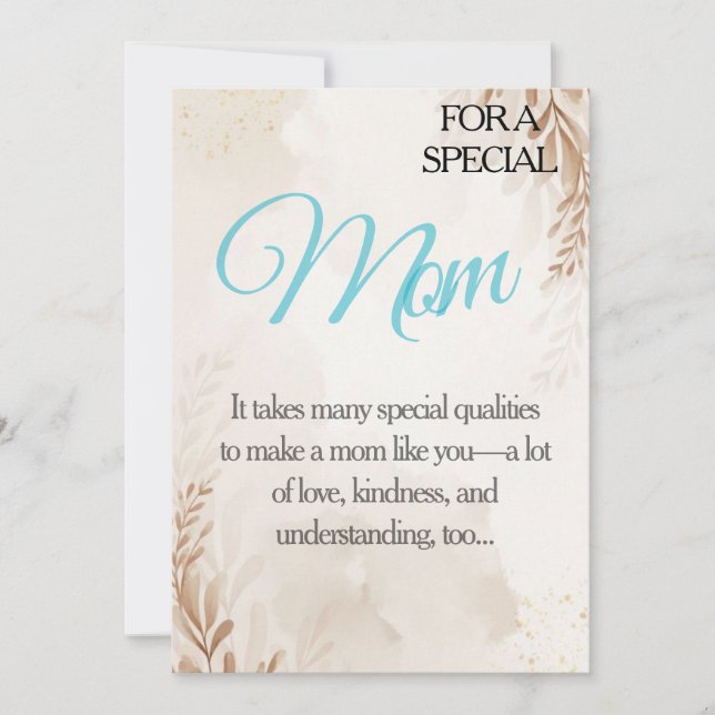 “Till min speciella mamma – tankfull tacksamhetsko Inbjudningar (Framsida)