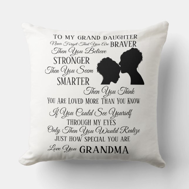 Till min stora dotter från Mamma Dekorativ kudde (Framsida)