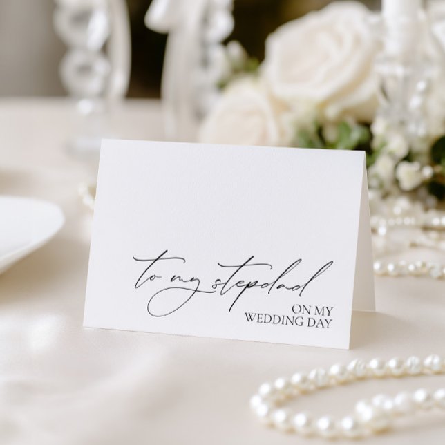 "Till min styvfar på min bröllopsdag" vykort (To My Stepdad On My Wedding Day" Message Card)