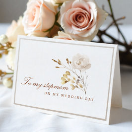 Till min styvmamma på min Bröllopsdags Blommigt Tack Kort