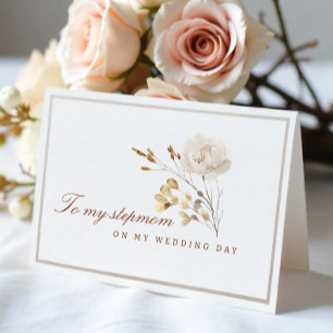 Till min styvmamma på min Bröllopsdags Blommigt Tack Kort