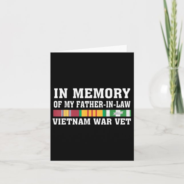 Till min svärfars minne Vietnamveteran US V Kort (Framsida)