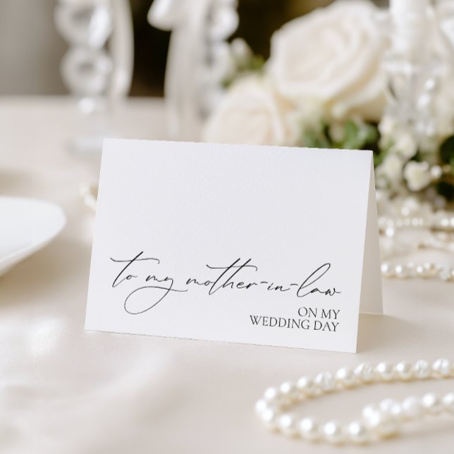 "Till min svärmor på min bröllopsdag" Kort (To My Mother-In-Law On My Wedding Day" Card)