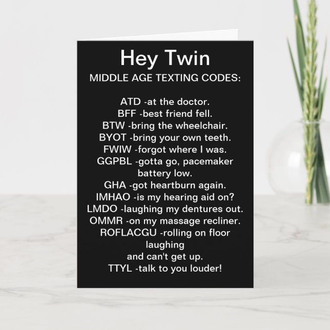 TILL MIN *SYRRAN* MITTEN ÅLDRAS TEXTERA BIRTHDAY-K KORT (Framsida)