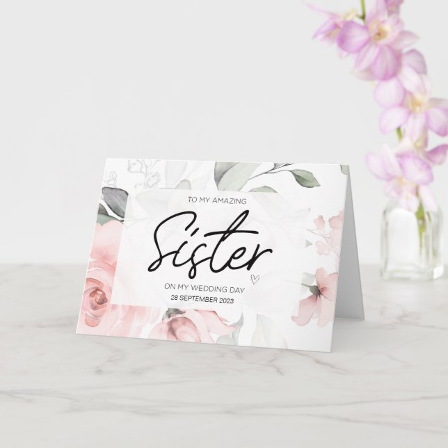Till min syster Bröllop Tack från Brides Groom Kort (Orkide)