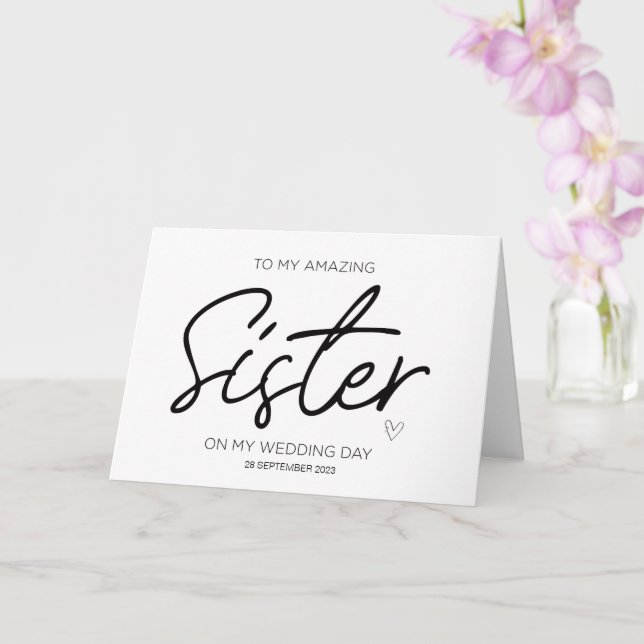 Till min syster Bröllop Tack från Brides Groom Kort (Orkide)