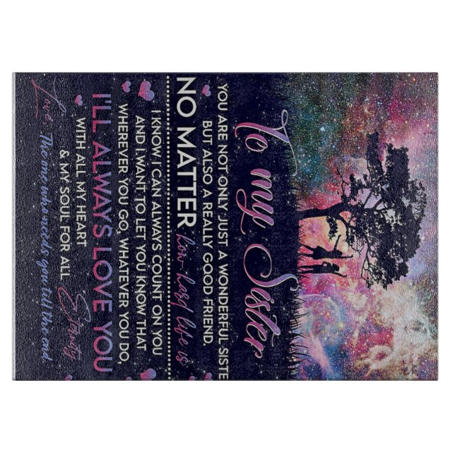 Till min syster Dam Girl Gift, syster Birthday Gif (Framsidan)