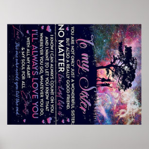 Till min syster Dam Girl Gift, syster Birthday Gif Poster
