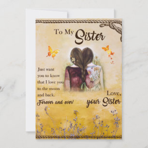 Till min syster Gift,Butterfly Älskare,Blommigt Sy Julkort