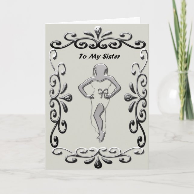 Till min syster - hälsningkort kort (Framsida)