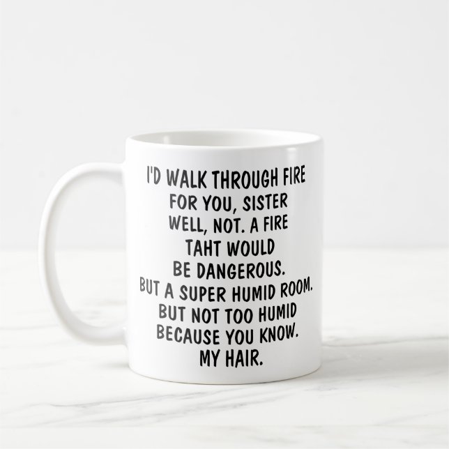 Till min syster kaffemugg, rolig systergåva, kaffemugg (Vänster)