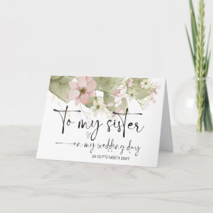 Till min syster på Bröllopsdag Tack Bride Groom Kort