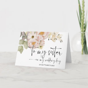 Till min syster på Bröllopsdag Tack Bride Groom Kort