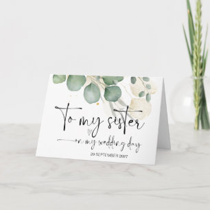 Till min syster på Bröllopsdag Tack Bride Groom Kort