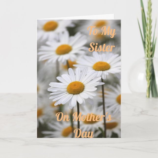 Till min syster på det Mors dag-mappade hälsningsk Kort (Framsida)