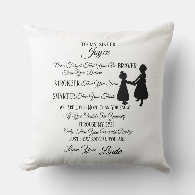 Till min syster Personalize Kudde (Framsida)