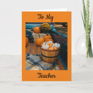 TILL MIN **TEACHER** VID THANKSGIVING-KORT HELGKORT