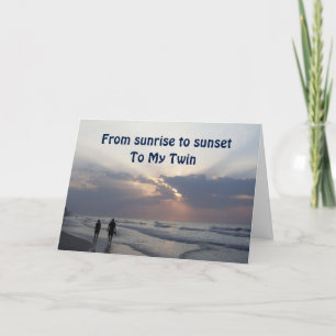 TILL MIN TVÅ SUNRIS FÖR ATT SUNSET BRITHDAY ÖNSKEM KORT