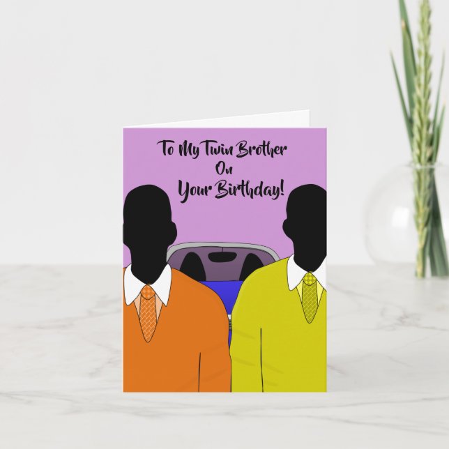 Till min tvilling på dig är afrikansk amerikansk a kort (Framsida)