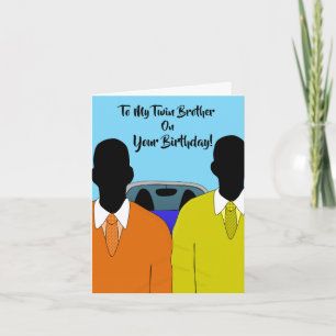 Till min tvilling på din födelsedag afroamerikan C Kort