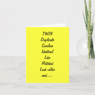 TILL MIN TWIN SYRRAN OCH BÄSTA VÄN BIRTHDAY KORT
