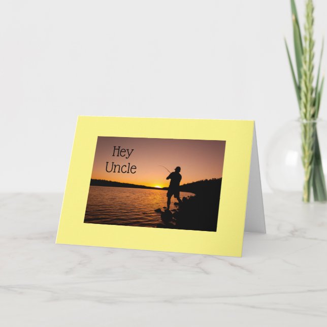 TILL MIN "UNCLE" FISKAREN DEN **BIRTHDAY**-KORT KORT (Framsida)